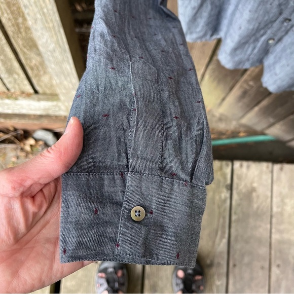 Sundance Nevarre Embroidered Chambray Western Button Down Shirt Sz M - Picture 8 of 16